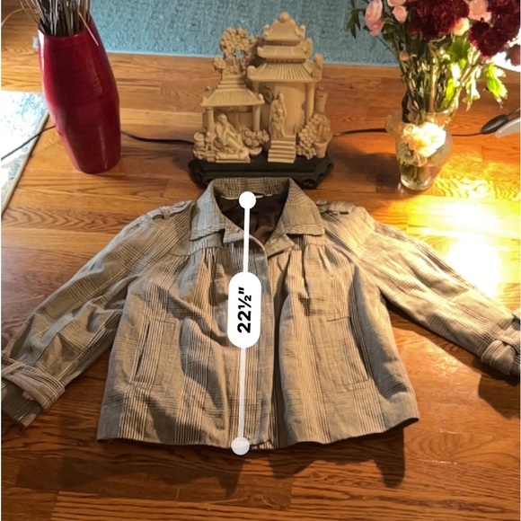 Banana Republic Cropped Mini Houndstooth Plaid French Inspector Jacket/Blazer - Picture 11 of 14